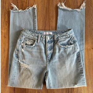 Flying Monkey High Waisted Light Wash Cropped Jeans Size 25